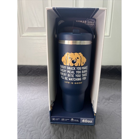 NIB LIFE IS GOOD 40 OZ  STAINLESS STEEL INSULATED TUMBLER "ILL BE WATCHING YOU" - Picture 8 of 8